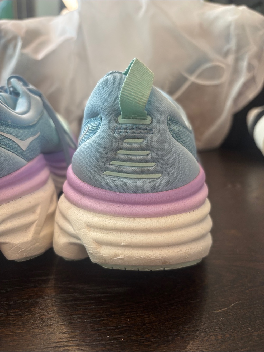 Hoka Women's Mint and Lavender Lightweight Running Shoes - Picture 5 of 9